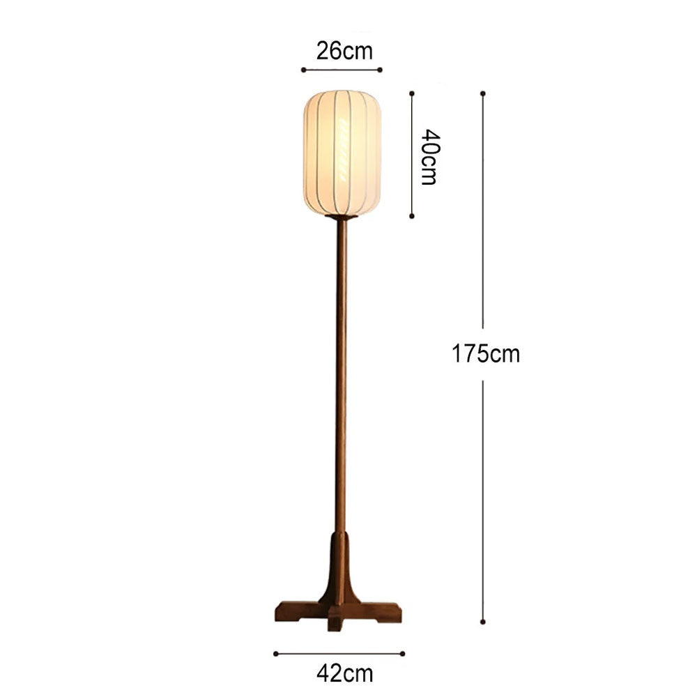 Lampa de podea Aoky, stejar si stofa, 175 x 26 cm, E27, Homedit - Image 11