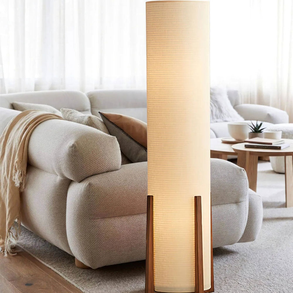 Lampa de podea Bryan, frasin si stofa, 120 x 30 cm, E27, Homedit - Image 6