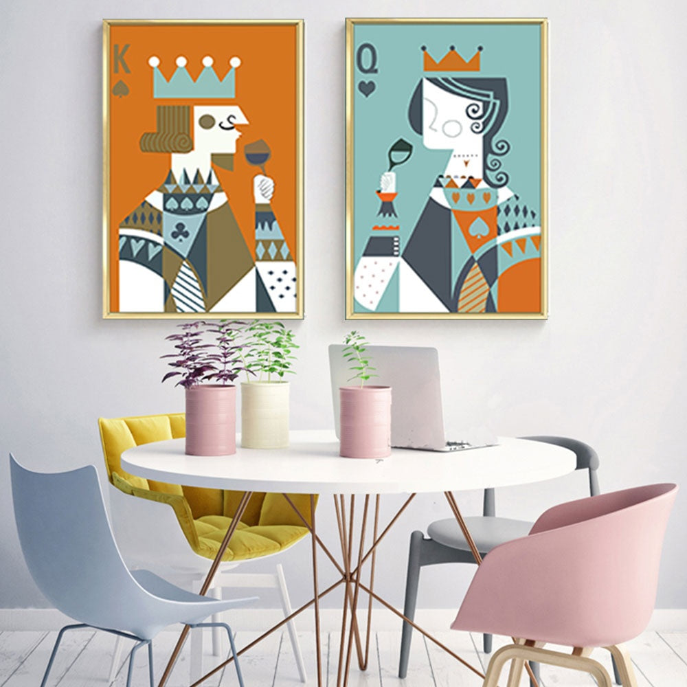 Tablou King & Queen, aliaj de aluminiu + portelan plat, Homedit - Image 3