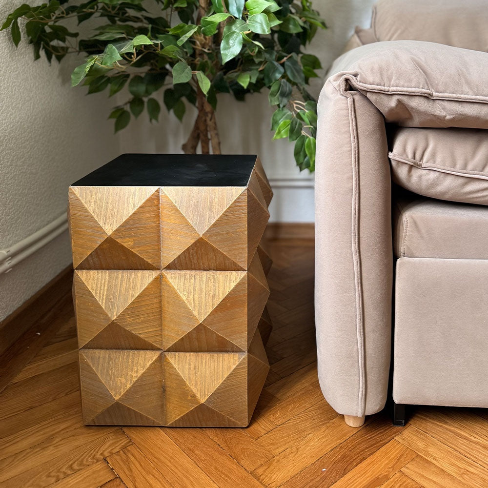 Masuta din lemn masiv pentru cafea si noptiera Brick, Homedit - Image 2