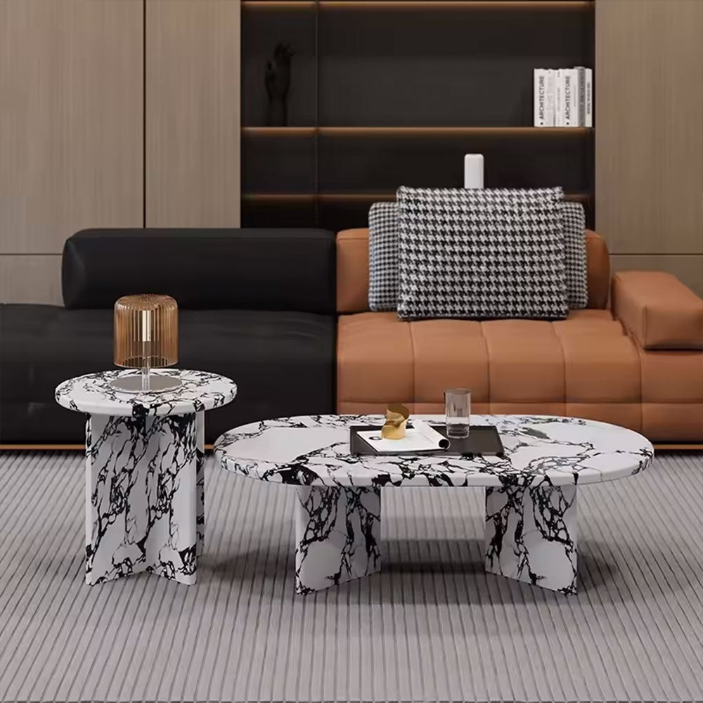Set masa cafea Grail, masuta premium din Terrazzo, Homedit - Image 3