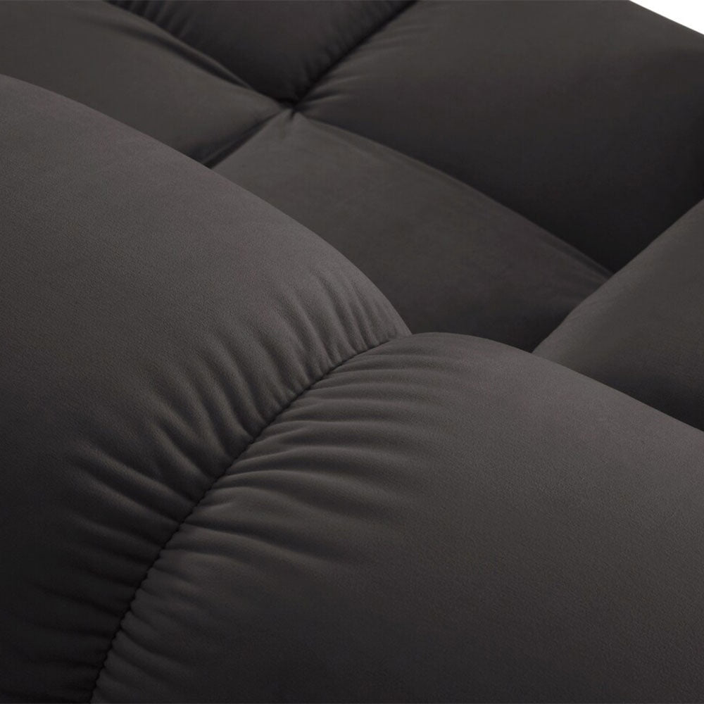 Canapea premium modulara din catifea Bellis, 288 x 96 cm, taburet 96 x 96 cm, gri, Homedit - Image 10