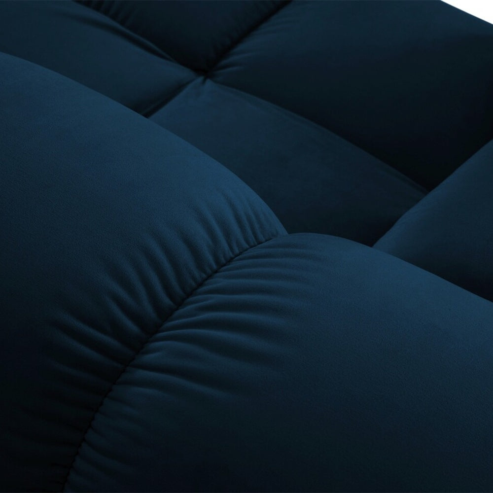 Canapea premium modulara din catifea Bellis, 288 x 96 cm, taburet 96 x 96 cm, albastru, Homedit - Image 10