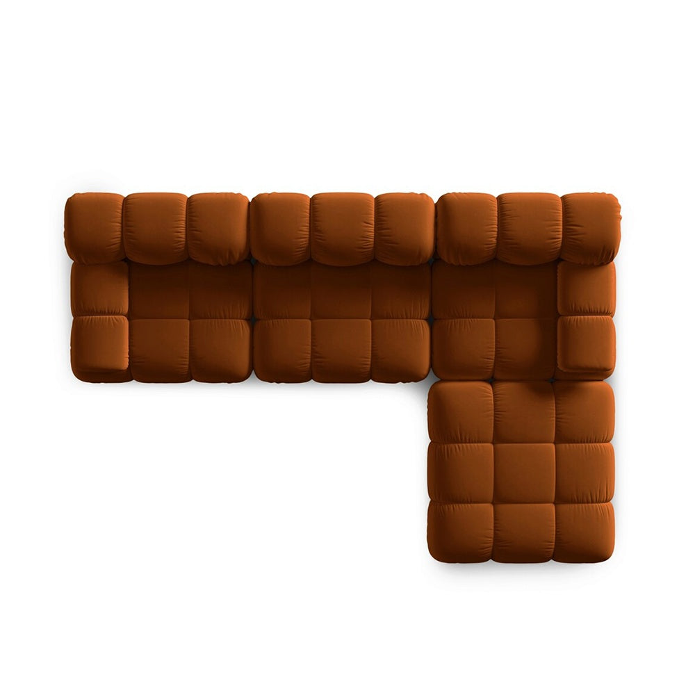 Canapea premium modulara din catifea Bellis, 288 x 96 cm, taburet 96 x 96 cm, maro, Homedit - Image 7