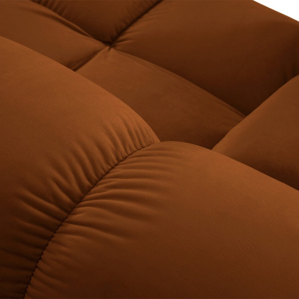 Canapea premium modulara din catifea Bellis, 288 x 96 cm, taburet 96 x 96 cm, maro, Homedit - Image 10