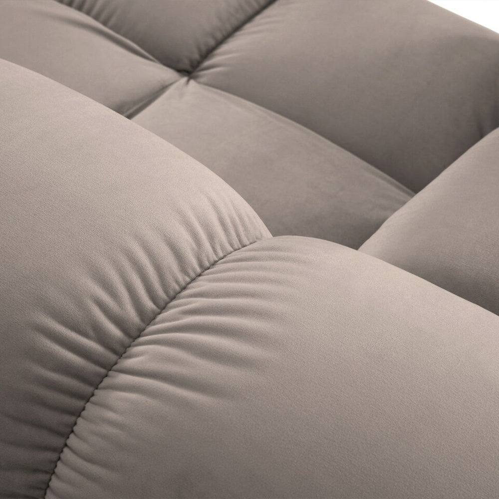 Canapea premium modulara din catifea Bellis, 288 x 96 cm, taburet 96 x 96 cm, bej, Homedit - Image 9