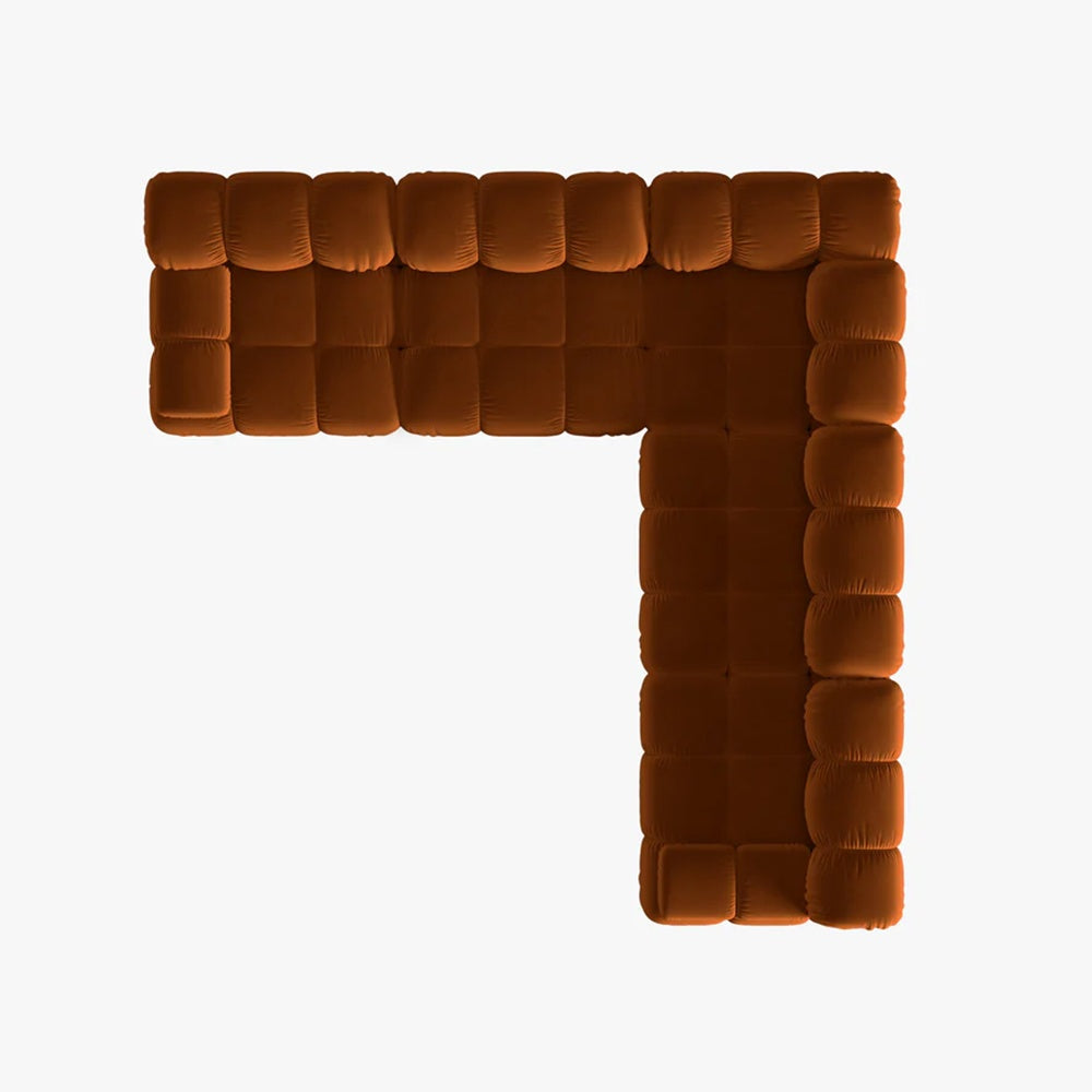 Coltar premium modular din catifea Bellis, 288 x 288 x 96 cm, maro, Homedit - Image 3