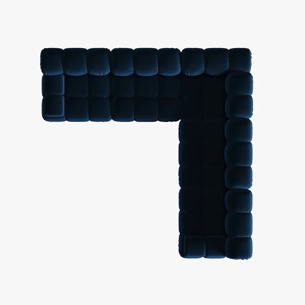 Coltar premium modular din catifea Bellis, 288 x 288 x 96 cm, albastru, Homedit - Image 3