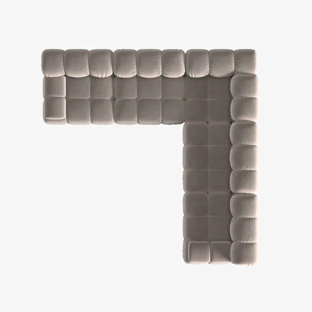 Coltar premium modular din catifea Bellis, 288 x 288 x 96 cm, bej, Homedit - Image 3