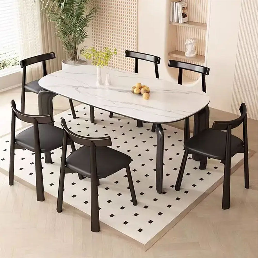 Scaun premium Golian din lemn masiv, piele negru, Homedit - Image 4