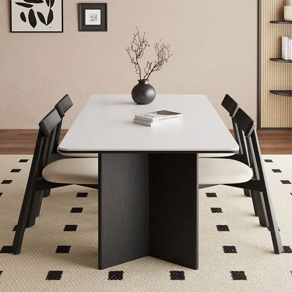 Scaun premium Golian din lemn masiv, piele negru, Homedit - Image 6