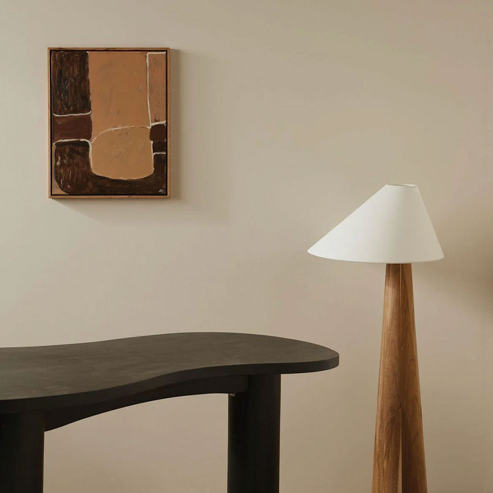 Lampa de podea Miya din lemn de stejar, 150 x 45 cm, Homedit - Image 4