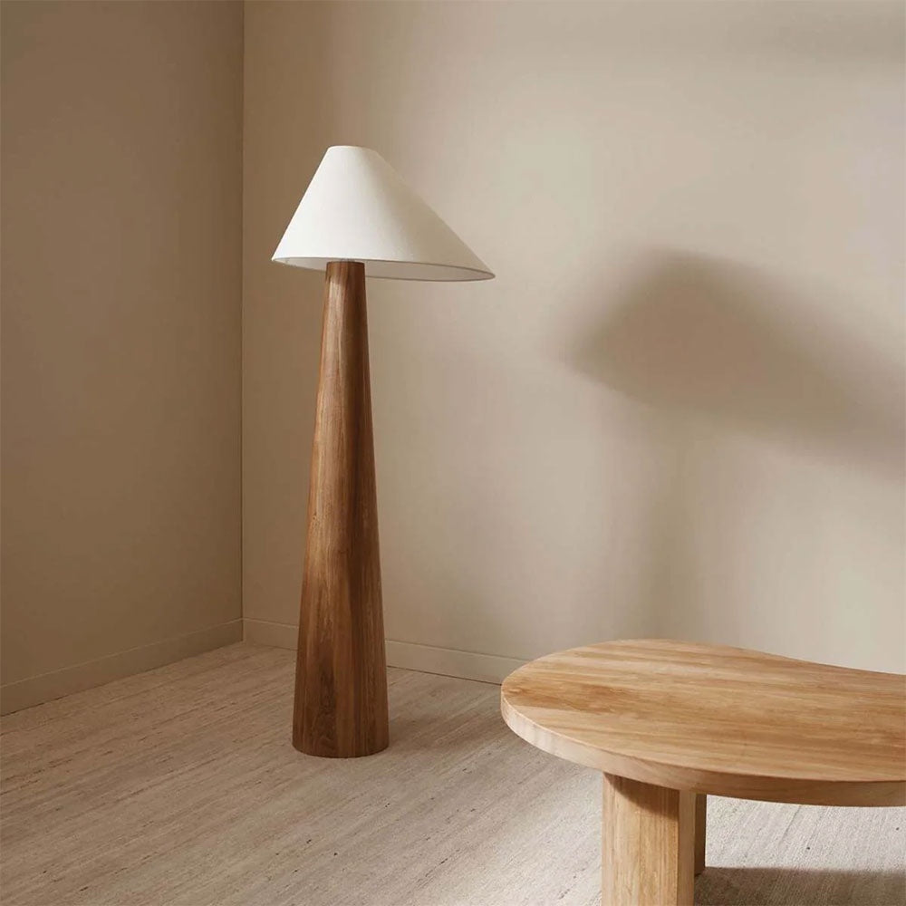 Lampa de podea Miya din lemn de stejar, 150 x 45 cm, Homedit - Image 3