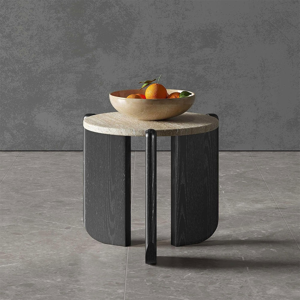 Masuta de cafea Luce, 50 x 50 cm, stejar rosu si Terrazzo, Homedit - Image 2