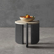 Masuta de cafea Luce, 50 x 50 cm, stejar rosu si Terrazzo, Homedit - Image 2