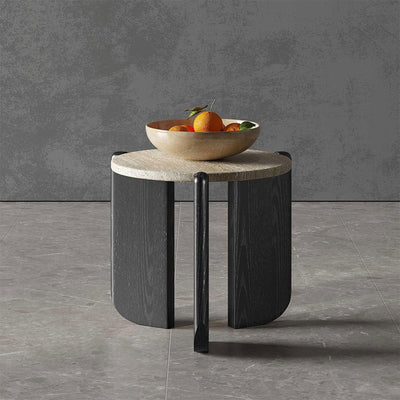 Masuta de cafea Luce, 50 x 50 cm, stejar rosu si Terrazzo, Homedit