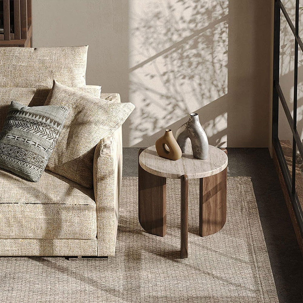 Masuta de cafea Luce, 50 x 50 cm, stejar rosu si Terrazzo, Homedit - Image 3