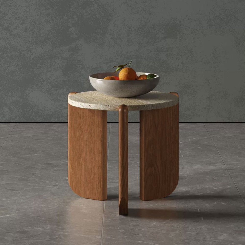 Masuta de cafea Luce, 50 x 50 cm, stejar rosu si Terrazzo, Homedit - Image 4