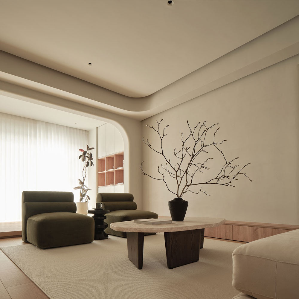 Masuta cafea 120 x 68, stejar rosu si travertin Kaice, Homedit - Image 3