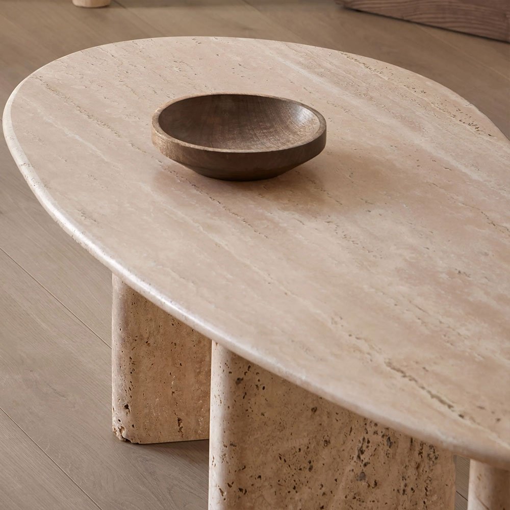 Masa cafea premium Carlo, piatra naturala, 128 x 58 x 40 cm, Homedit - Image 6