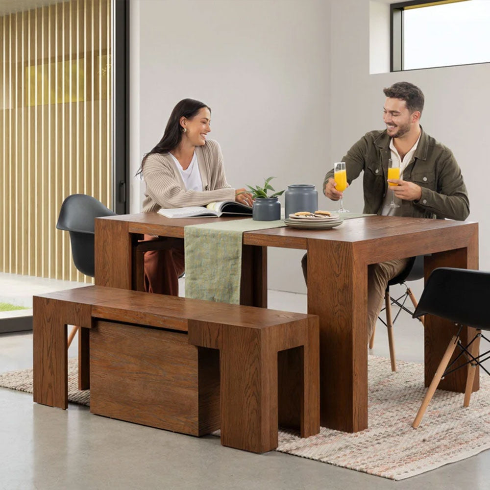 Masa extensibila 45 cm la 300 cm Even, din lemn masiv, Homedit - Image 9