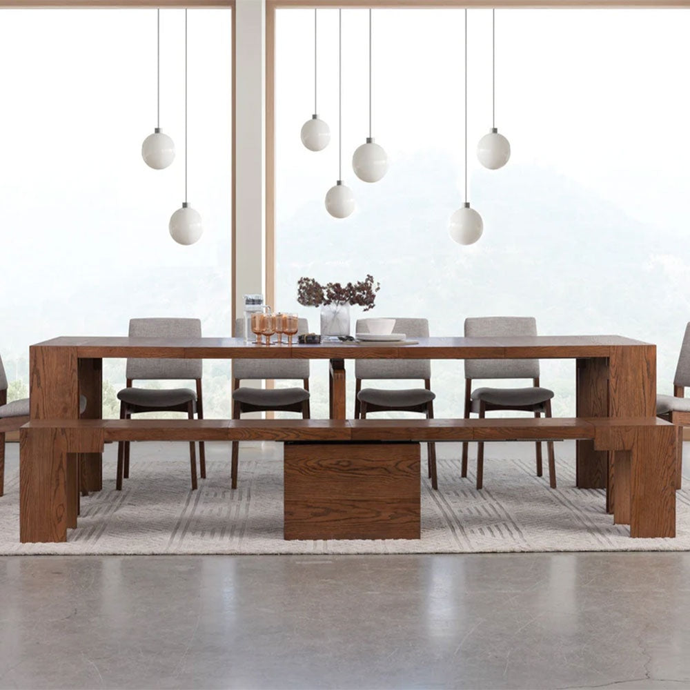 Masa extensibila 45 cm la 300 cm Even, din lemn masiv, Homedit - Image 4