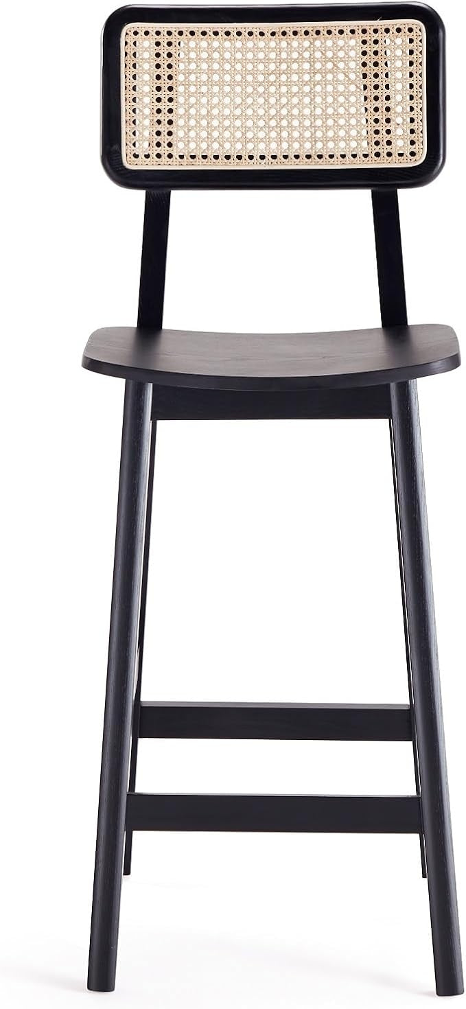 scaun de bar din lemn de cauciuc rika, scaun lemn si ratan, homedit - Image 3