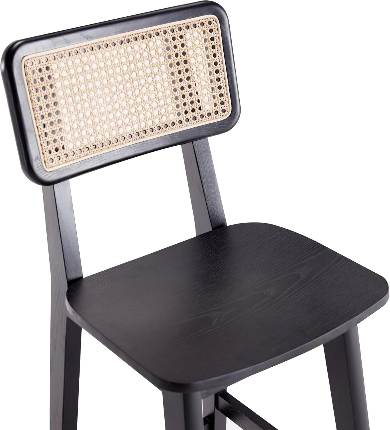 scaun de bar din lemn de cauciuc rika, scaun lemn si ratan, homedit - Image 5