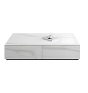 Masuta de cafea Flame din lemn masiv, alb ardezie, 130 cm x 70 cm x 25 cm, Homedit - Image 2