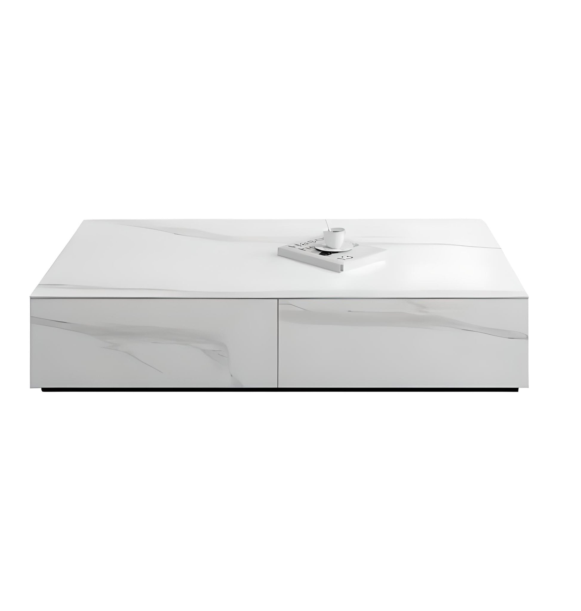 Masuta de cafea Flame din lemn masiv, alb ardezie, 130 cm x 70 cm x 25 cm, Homedit - Image 2