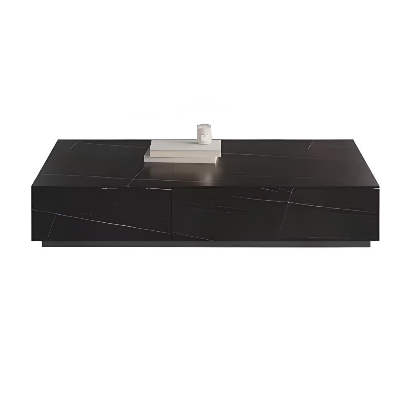 Masuta de cafea, 130 cm x 70 cm x 25 cm Flame din lemn masiv negru ardezie, Homedit - Image 2