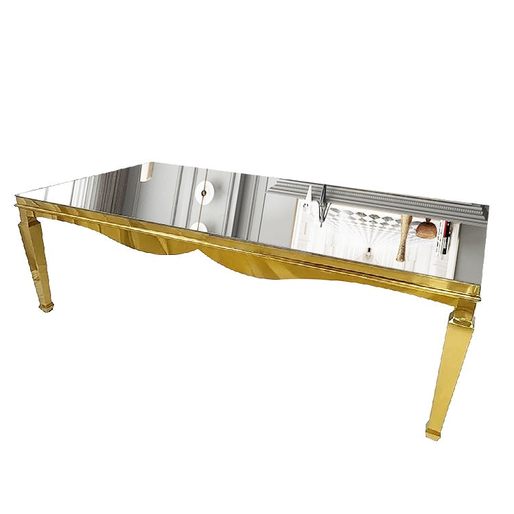 masa premium 300 cm x 120 cm x 75 cm luxa, masa premium blat de sticla cu cadru de otel inoxidabil, homedit - Image 3