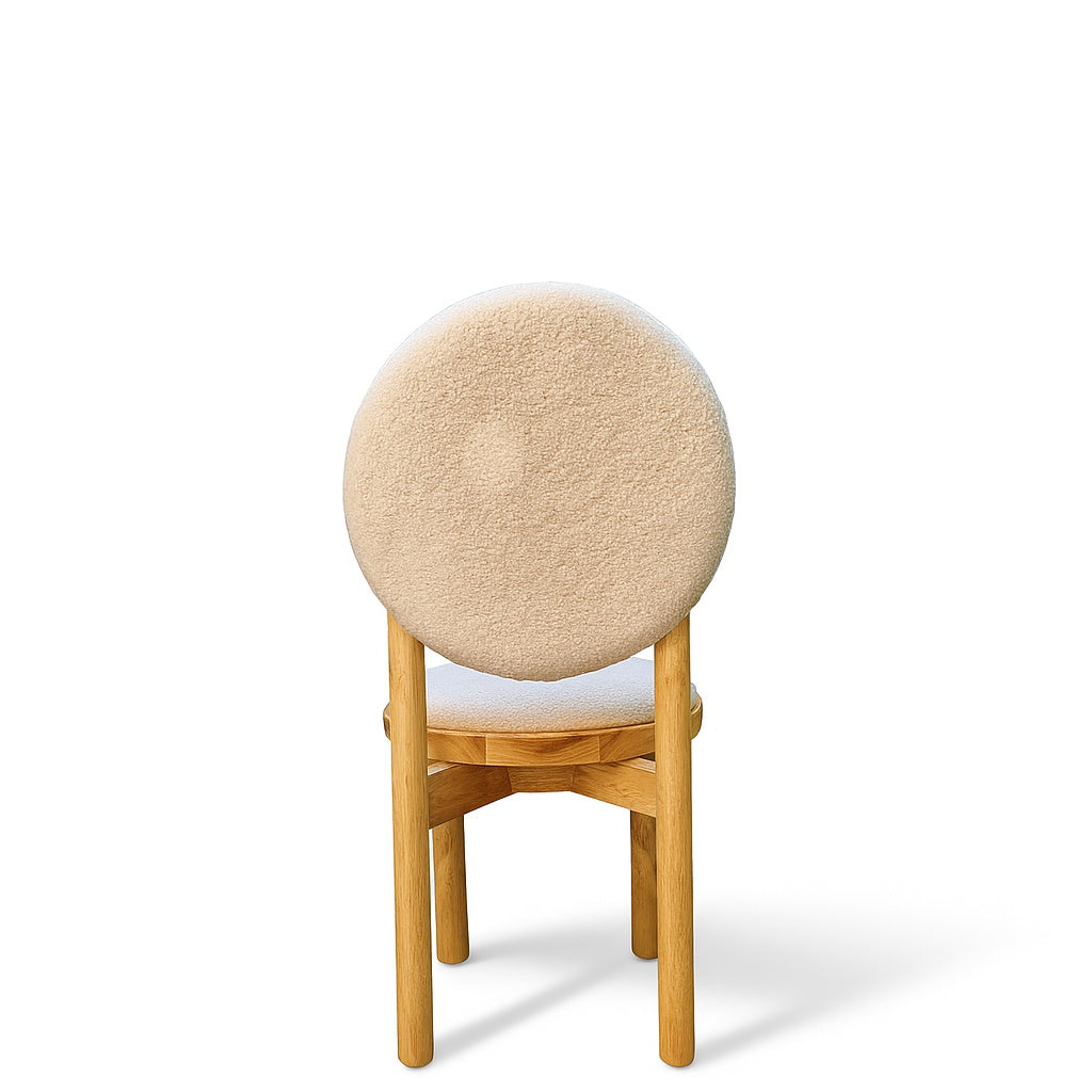 Scaun din lemn masiv Donut plus, tapiterie boucle, 87 x 44 x 48 cm, Homedit - Image 3