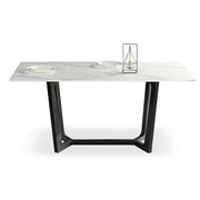 Masa dining piatra naturala premium 140 x 80 x 75 cm Squarel, Homedit - Image 2