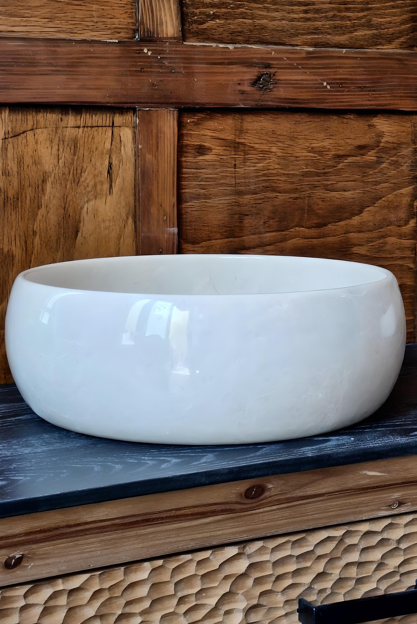 lavoar din piatra naturala 38 cm x 15 cm creta, homedit - Image 3