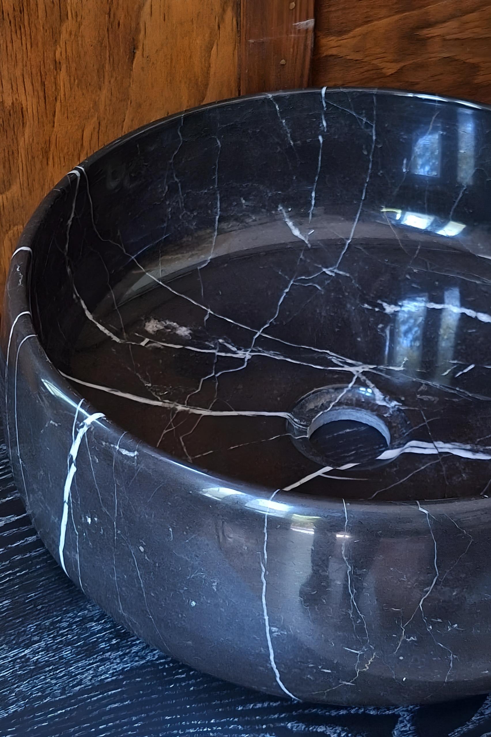 lavoar marmura neagra cu insertii 38 cm x 15 cm petro, homedit - Image 4