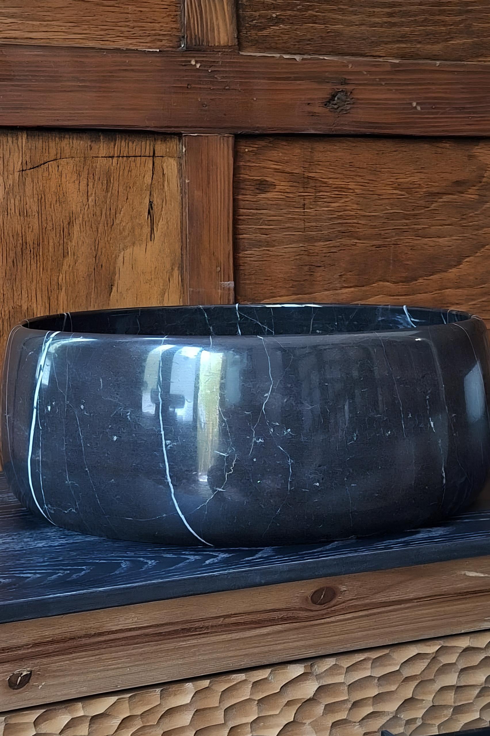 lavoar marmura neagra cu insertii 38 cm x 15 cm petro, homedit - Image 3