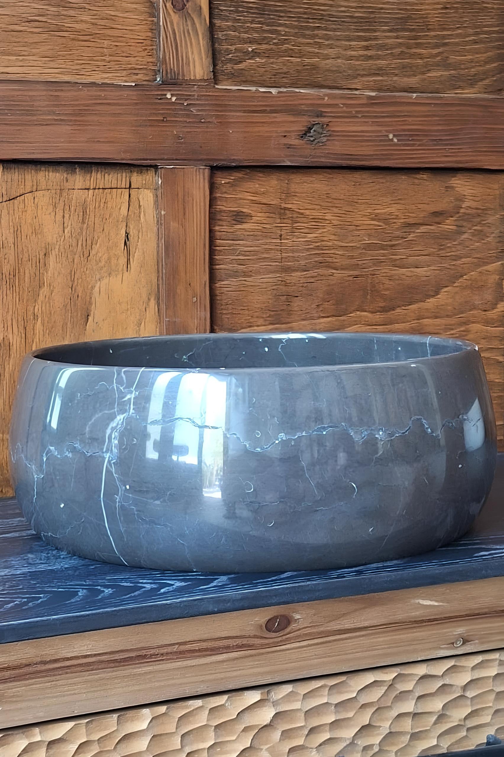 lavoar realizat din marmura neagra 38 cm x 15 cm nerro, lavoar homedit - Image 3