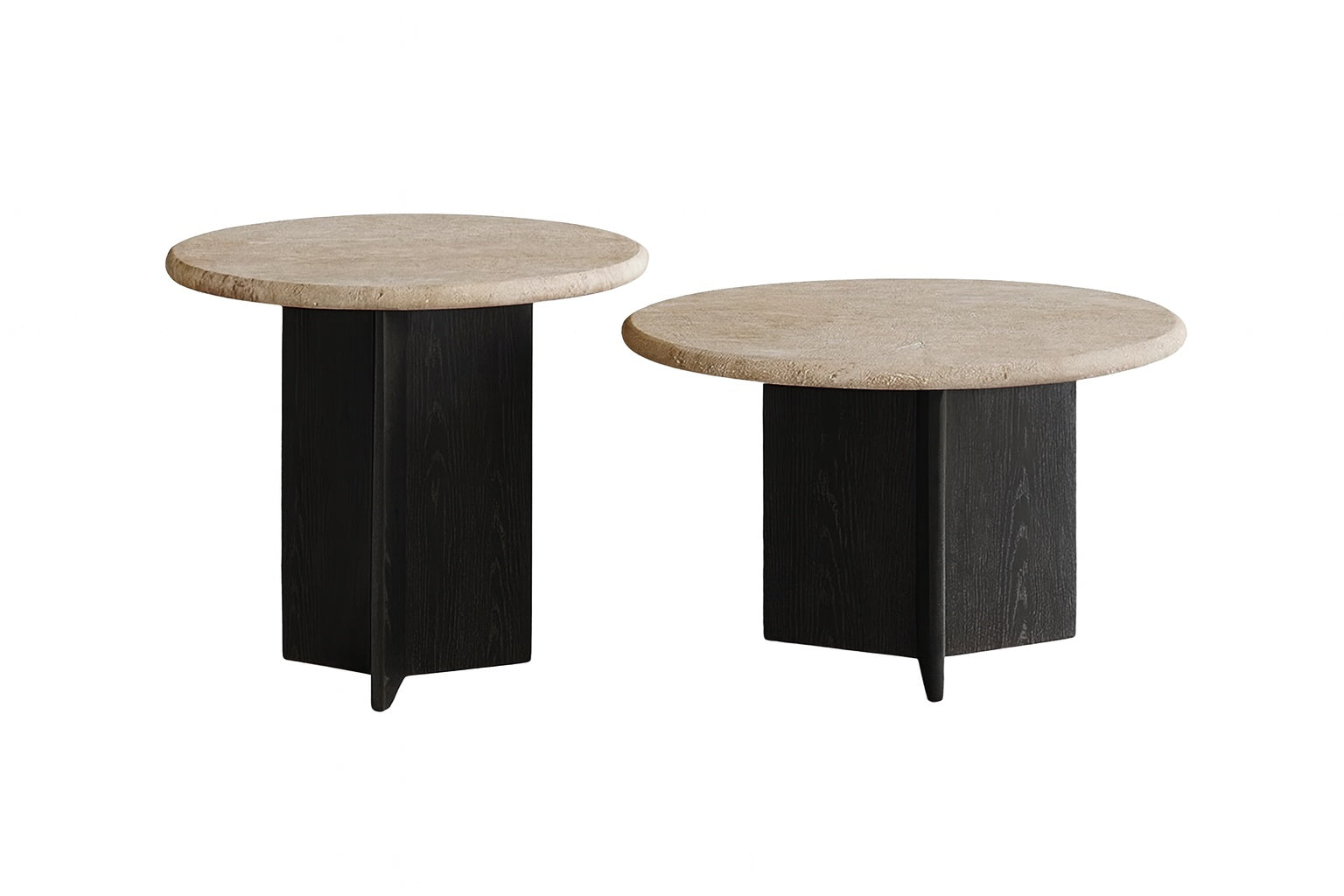 set mese cafea din stejar rosu si travertin, Manaby, Homedit - Image 5