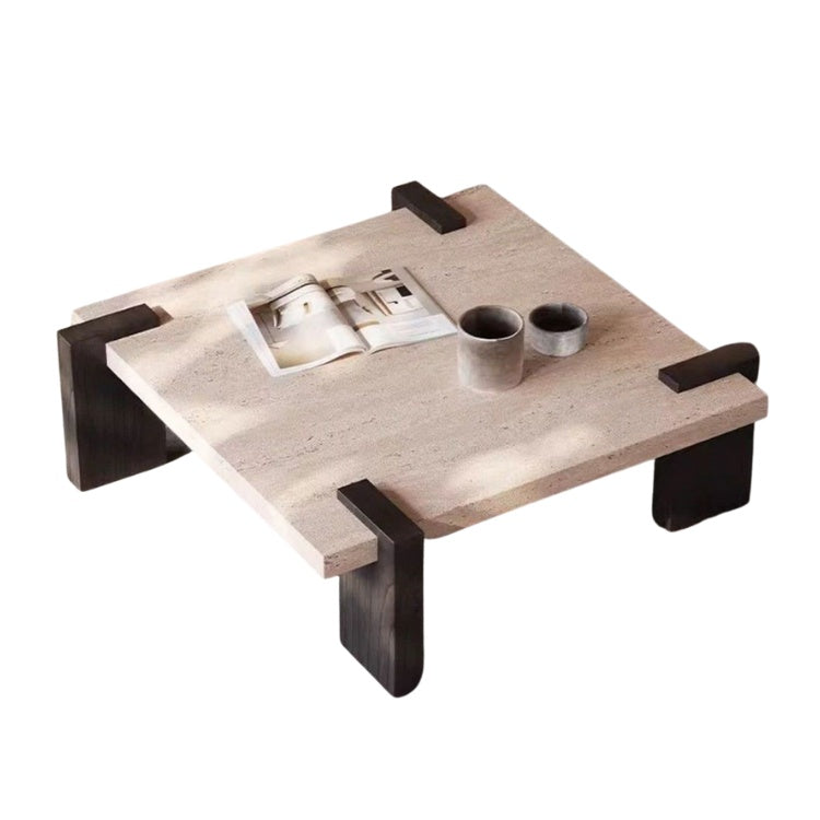 Masa de cafea,80 x 80 lemn si travertin Palma , Homedit - Image 10