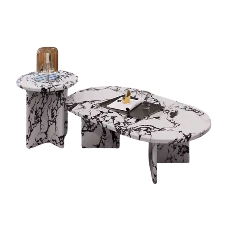Set masa cafea Grail, masuta premium din Terrazzo, Homedit - Image 8