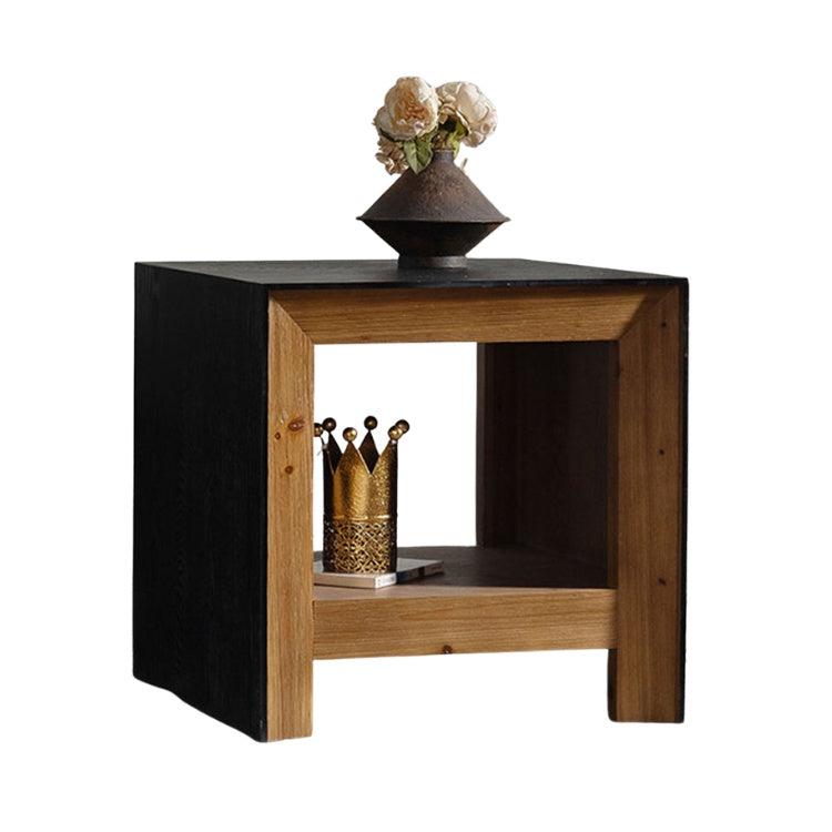 Masuta de cafea/noptiera, 60 cm x 60 cm x 60.5 cm din lemn masiv, Wabi, Homedit - Image 2