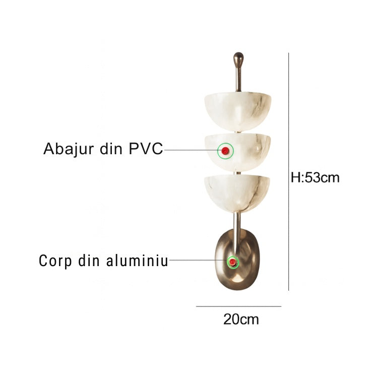 lampa de perete cu aspect frantuzesc allie, 53 cm x 20 cm, homedit - Image 5