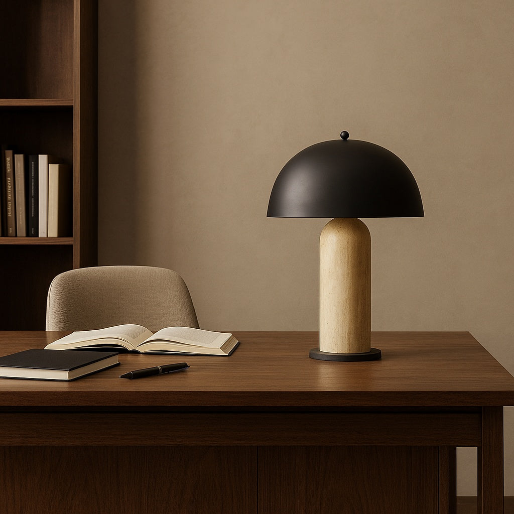 lampa de birou din metal si piatra naturala tripo, 36 cm x 58 cm, homedit - Image 3