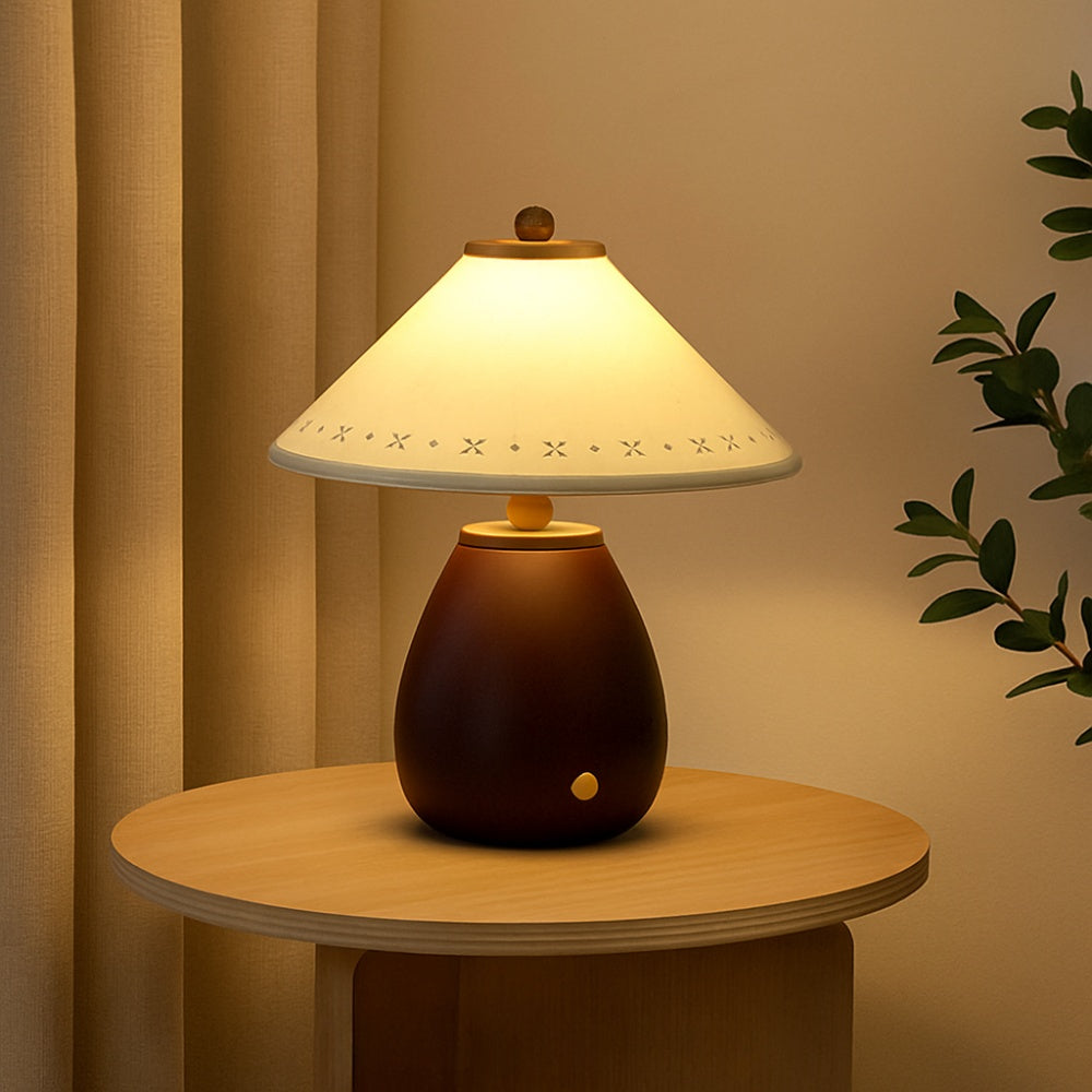 lampa de birou ruma din lemn masiv cu abajur textil, 20 cm x 24 cm homedit - Image 4