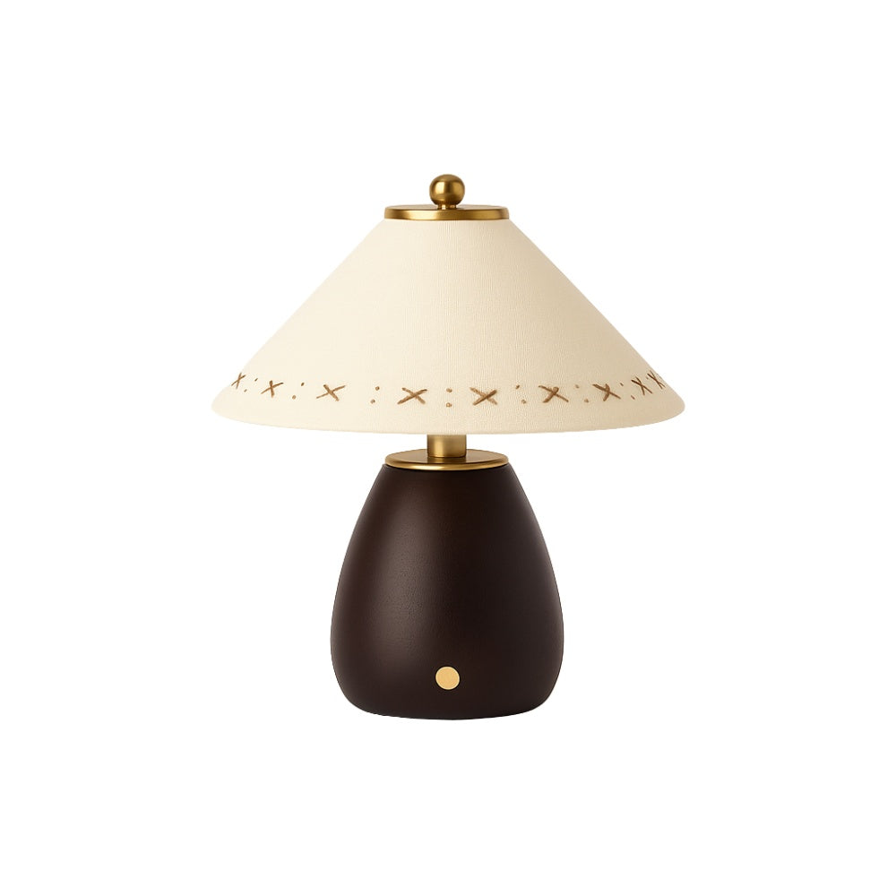 lampa de birou ruma din lemn masiv cu abajur textil, 20 cm x 24 cm homedit - Image 2