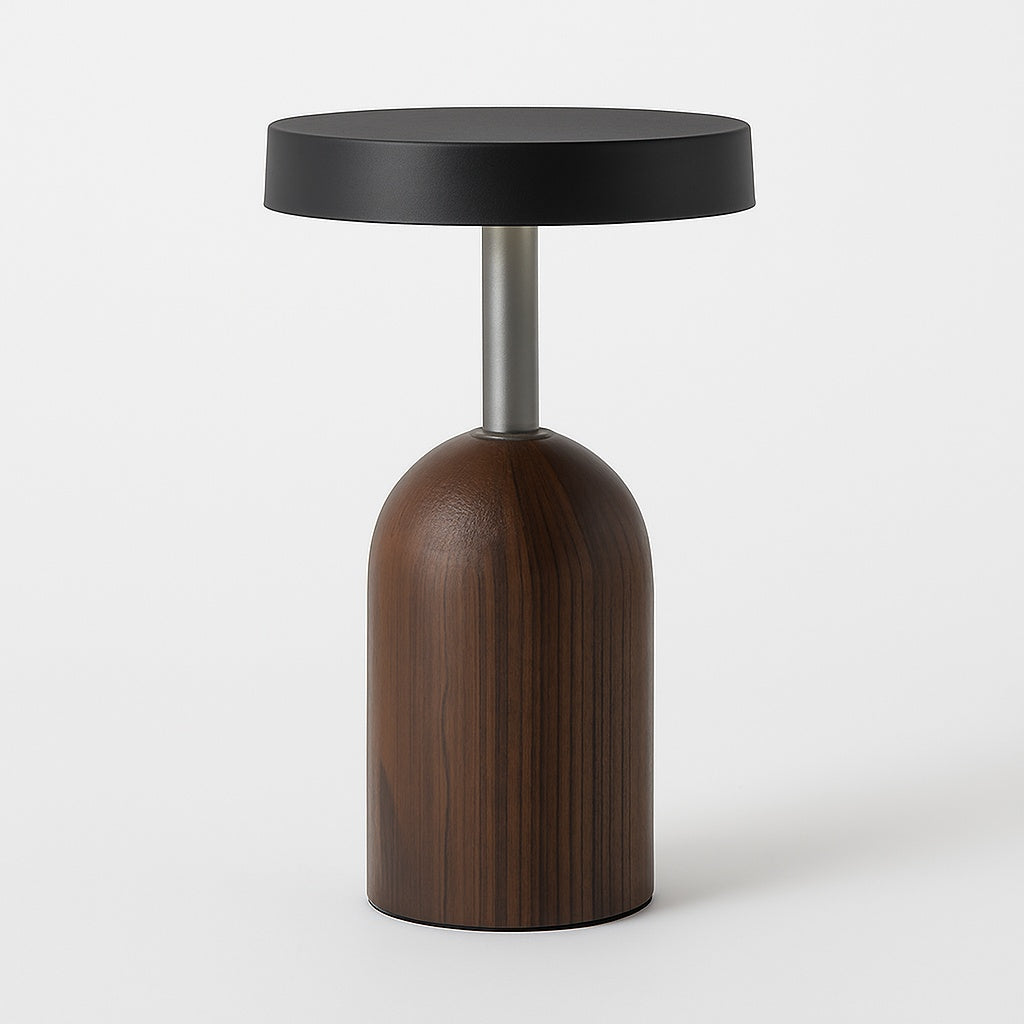 lampa reincarcabila dravon din lemn de nuc si metal, 13 cm x 24 cm, homedit - Image 2