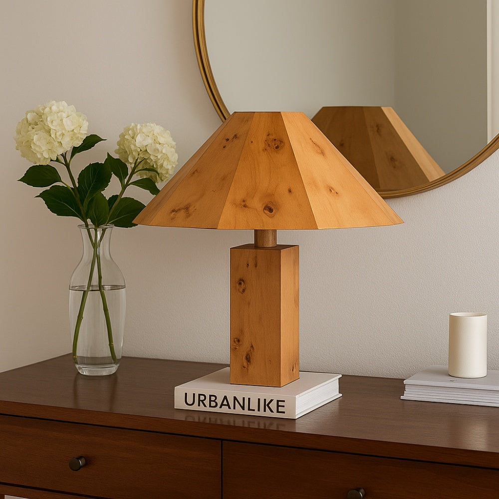 lampa bark din lemn cu astept de scoarta de copac, 44 cm x 43.5 cm, homedit - Image 4