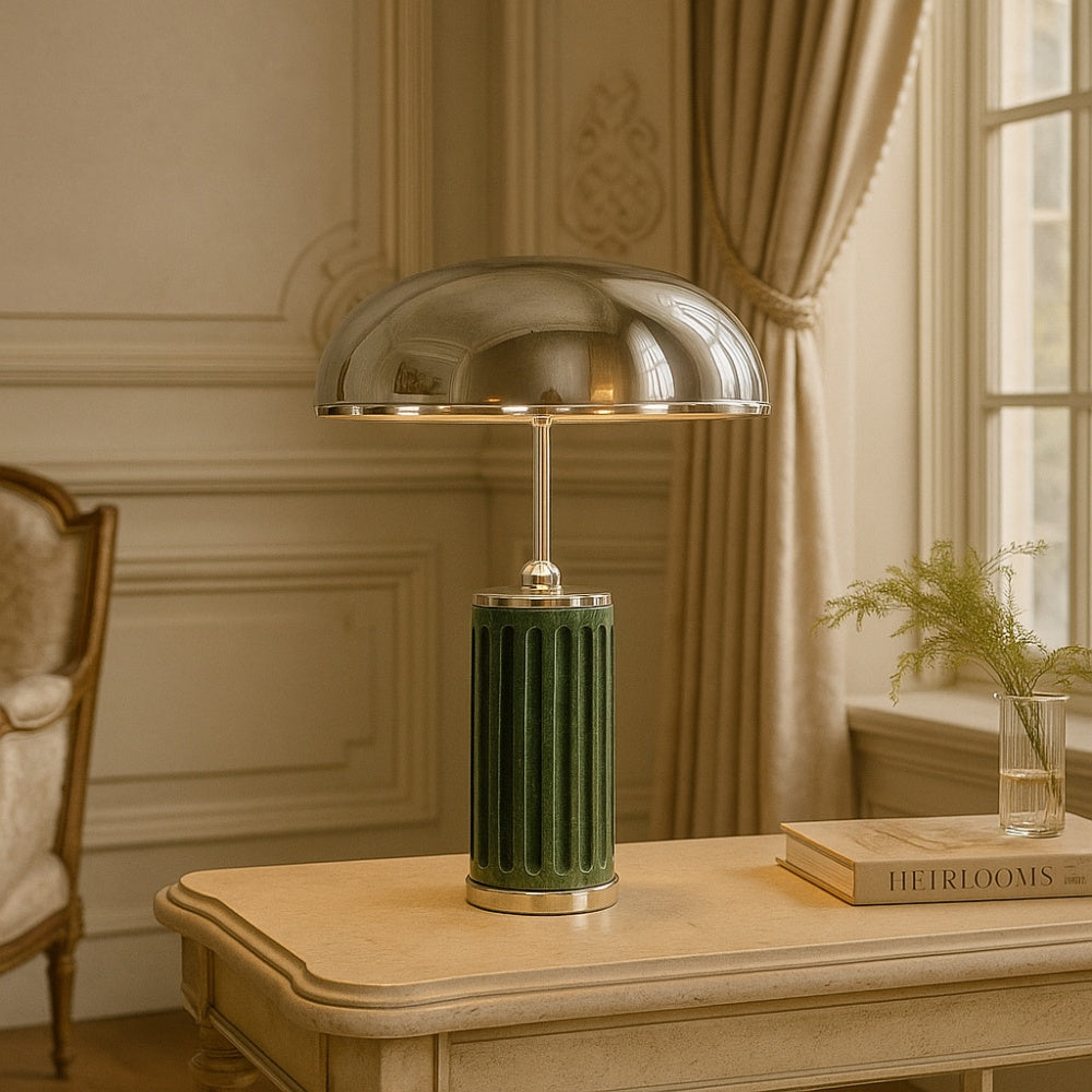 lampa de masa sage din marmura verde si metal, 40 cm x 52 cm, homedit - Image 3