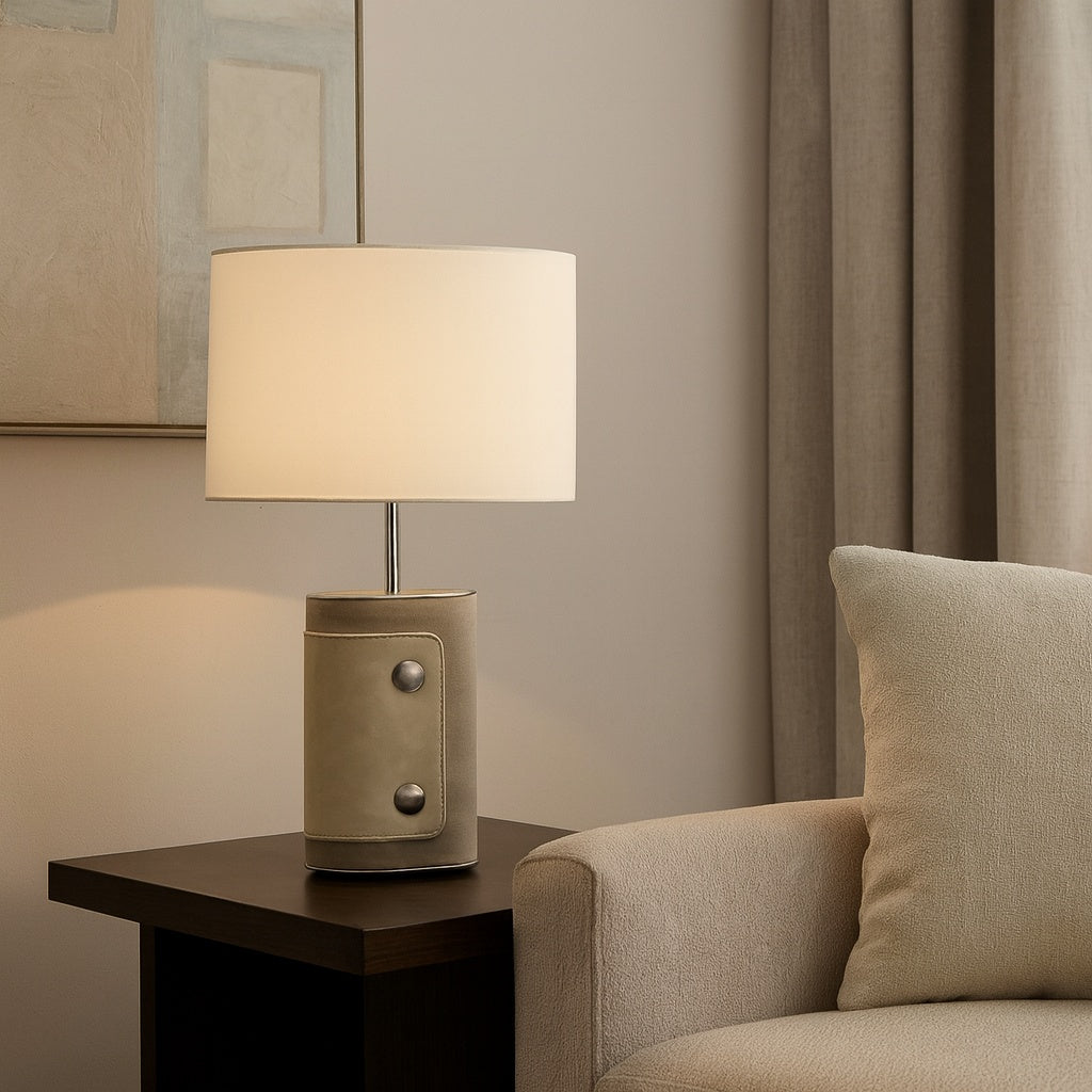 lampa eleganta din piele si textil chevron, 38 cm x 64 cm, homedit - Image 3